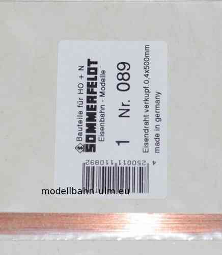 Sommerfeldt 089 Eisendraht verkupfert 0,4 x500 mm 20 Stk im Beutel