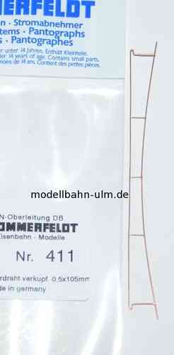 Sommerfeldt 411 Fahrdraht verkupfert 0,5 x 105 mm
