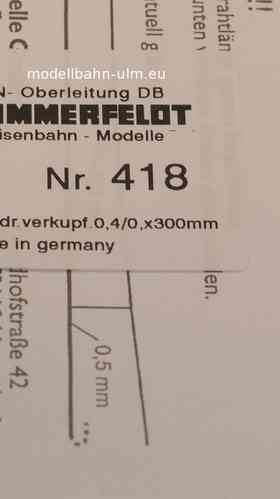 Sommerfeldt 418 Fahrdraht verkupfert 0,5 x 300 mm offen